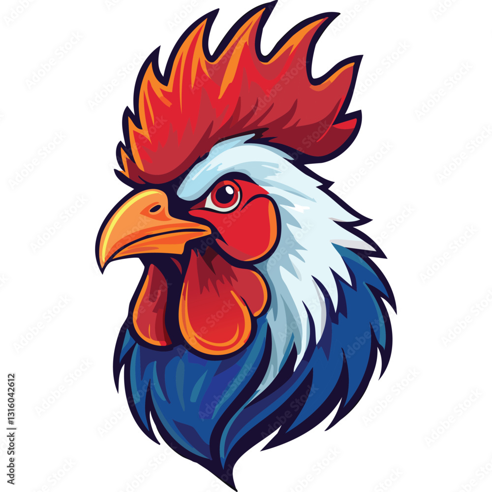 Brave rooster head mascot Brave rooster head mascot