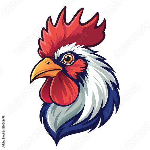Brave rooster head mascot