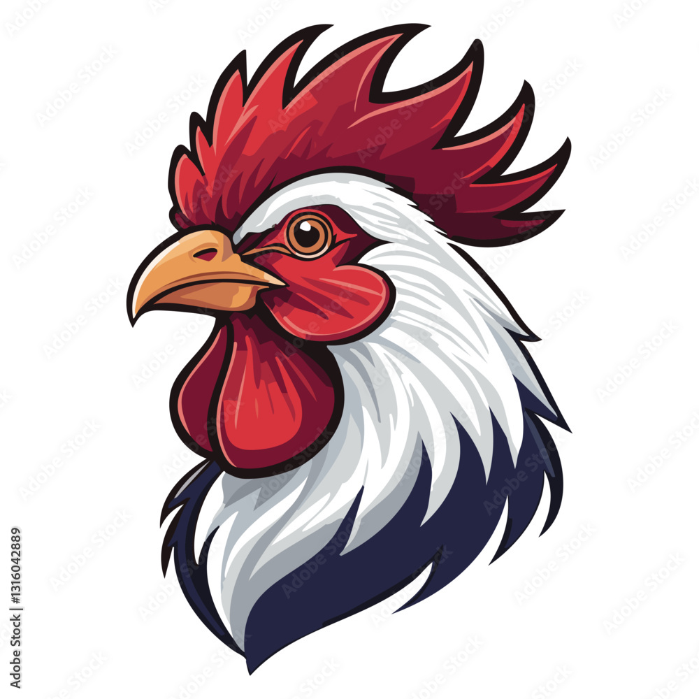 Brave rooster head mascot Brave rooster head mascot