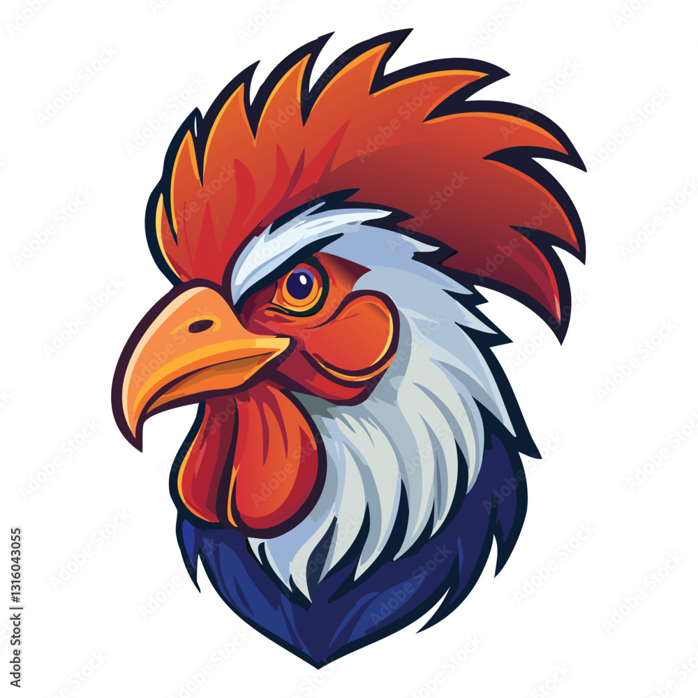 Brave rooster head mascot Brave rooster head mascot