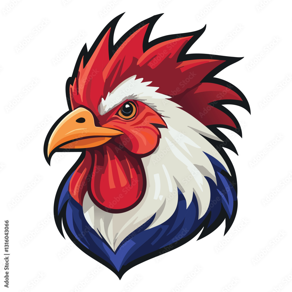 Brave rooster head mascot Brave rooster head mascot