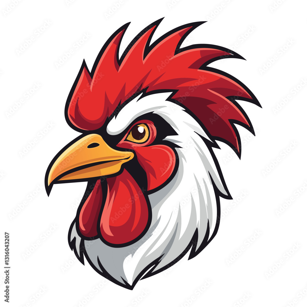 Brave rooster head mascot Brave rooster head mascot