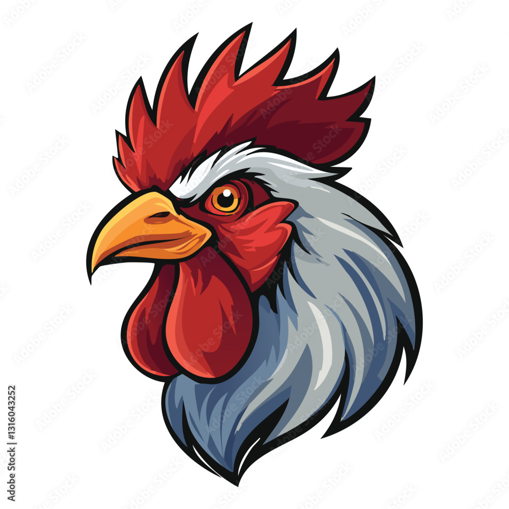 Brave rooster head mascot Brave rooster head mascot