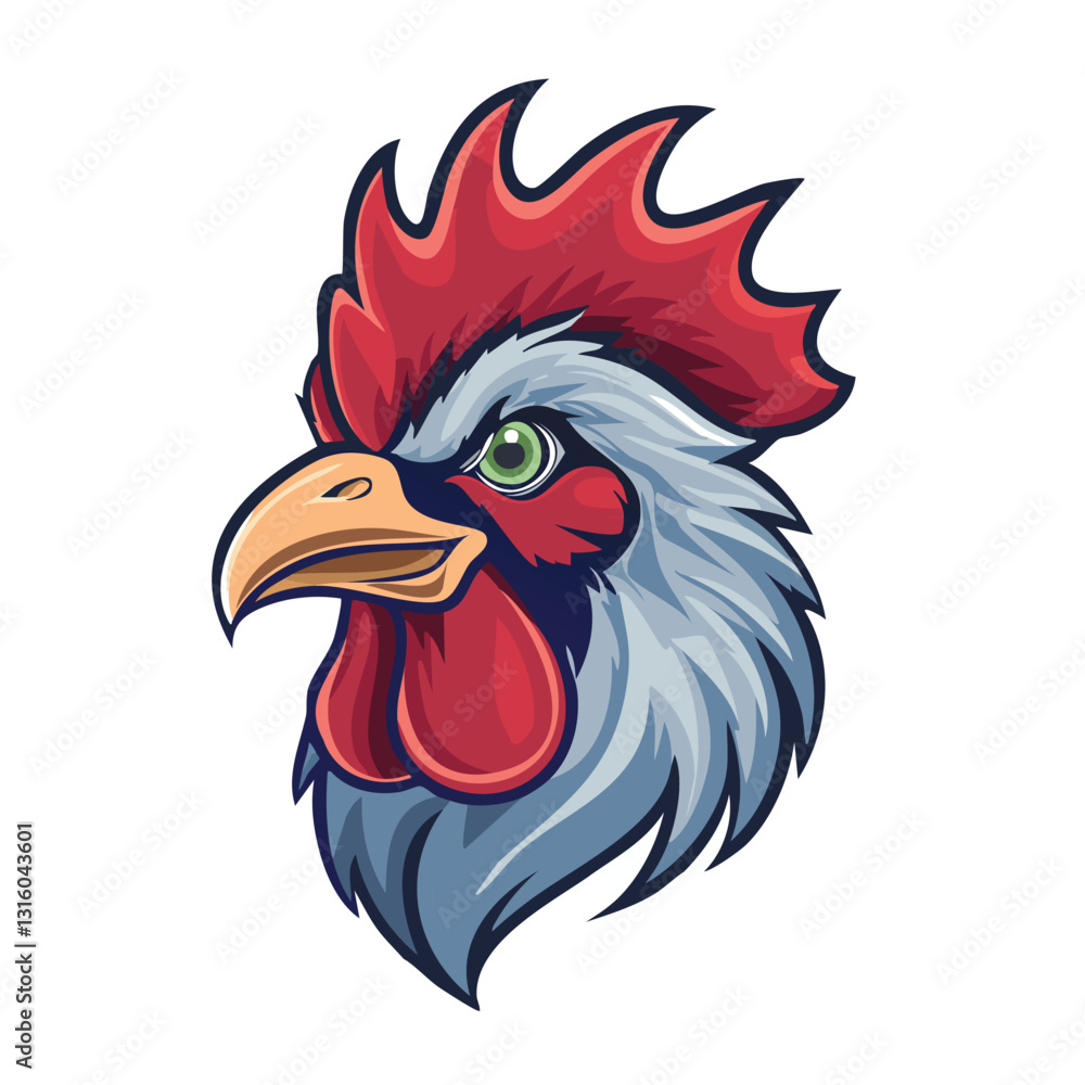 Brave rooster head mascot Brave rooster head mascot