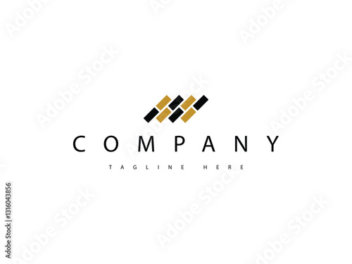 abstract floor parquet tile line logo design