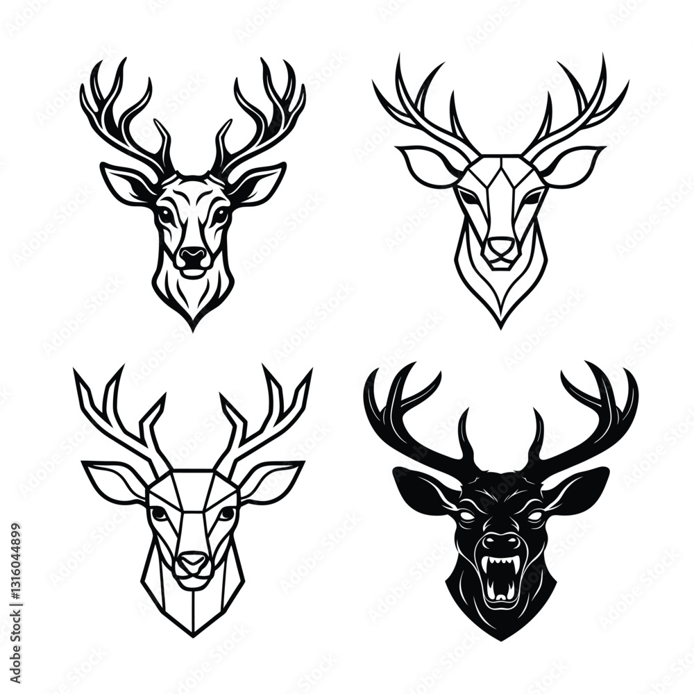 Fototapeta premium deer head silhouette