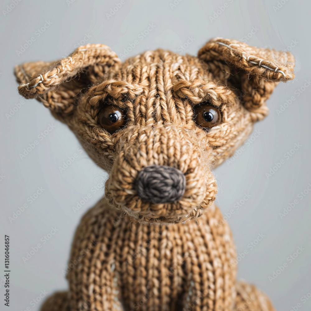 Obraz premium knitted yarn dog