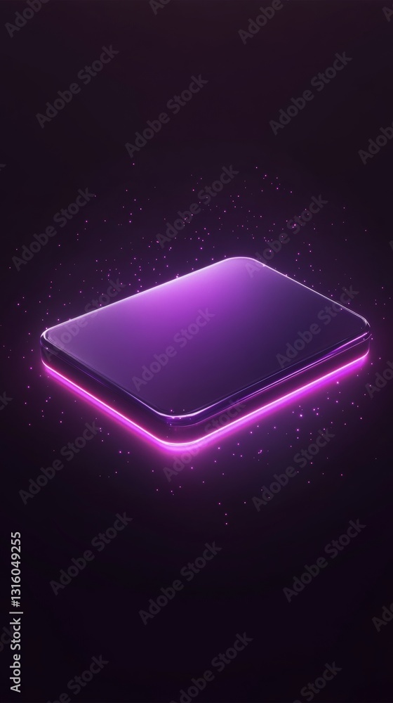 Obraz premium Futuristic Abstract Purple Neon Glow Background with Shiny Smooth Surface and Dynamic Design
