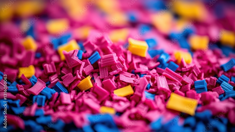 Fototapeta premium Colorful plastic granules close-up
