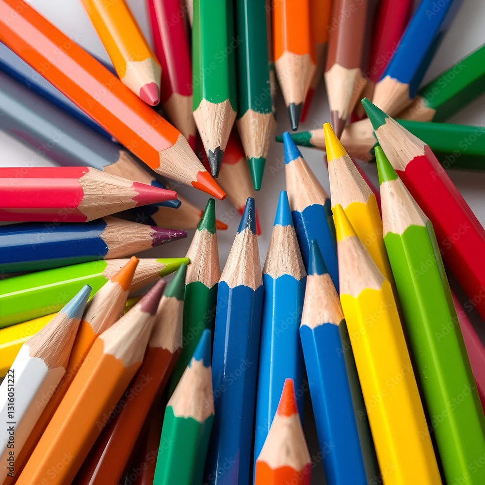 Fototapeta premium Multi-colored pencils background