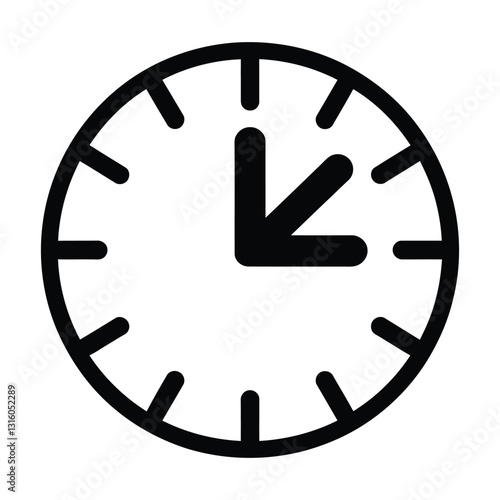  Minimalist Clock Icon - Time Symbol with Bold Hour Marks