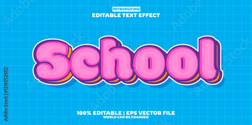 School editable text effect in modern trend style