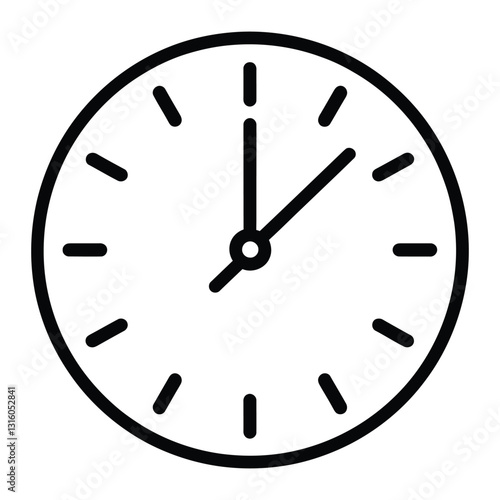  Minimalist Clock Icon - Time Symbol with Bold Hour Marks