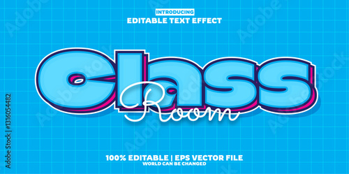 Classroom editable text effect in modern trend style