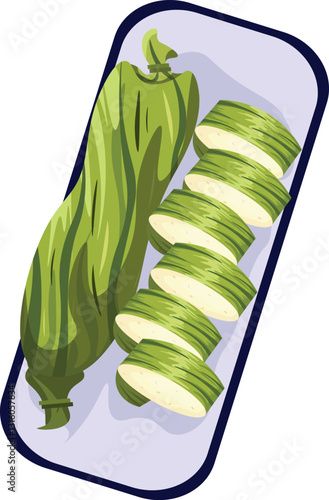 Lemang illustration food with cartoon style