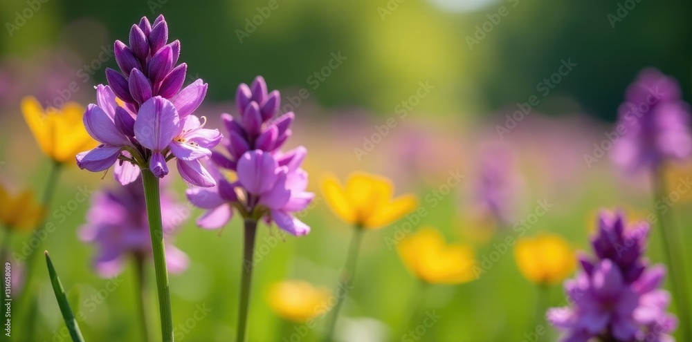 Purple Fritillaria flowers blooming in a field with other wildflowers, colorful fields, ornamental gardens, fritillaria Purple Fritillaria flowers blooming in a field with other wildflowers, colorful fields, ornamental gardens, fritillaria