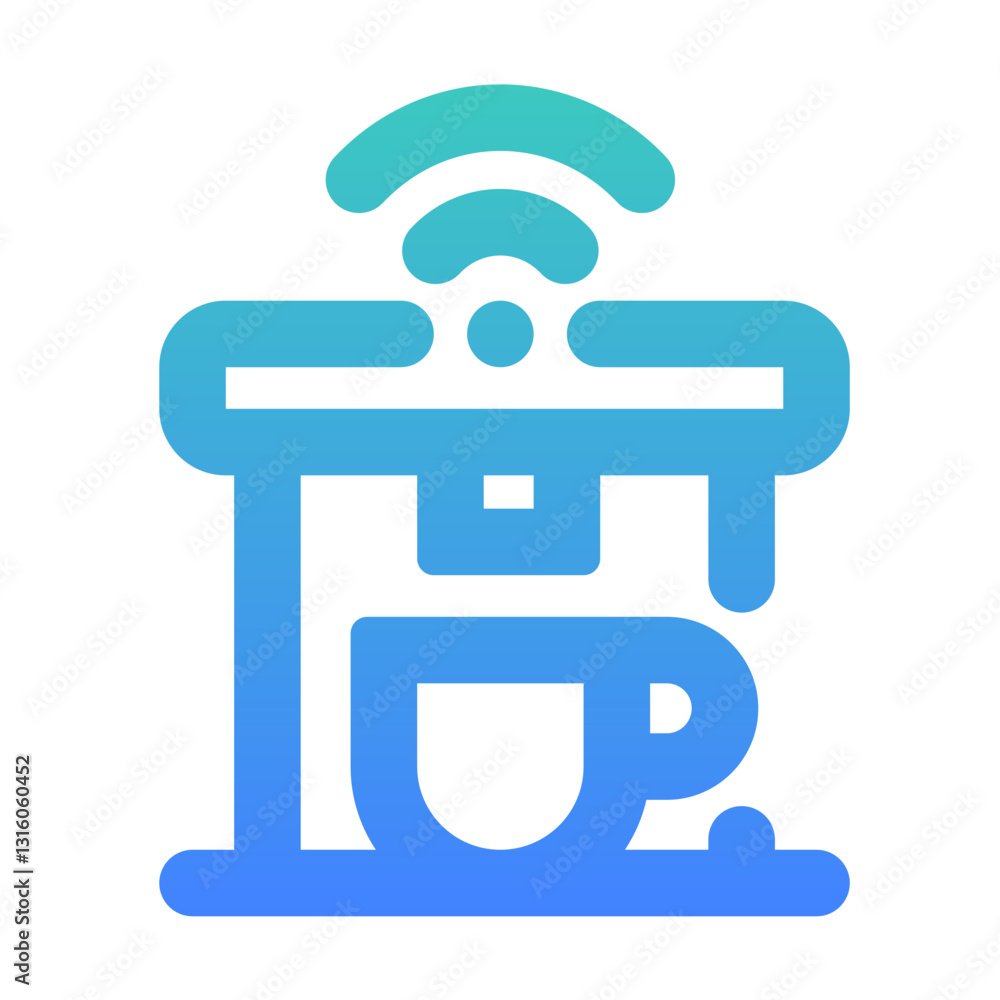coffee maker outlined gradient style coffee maker outlined gradient style