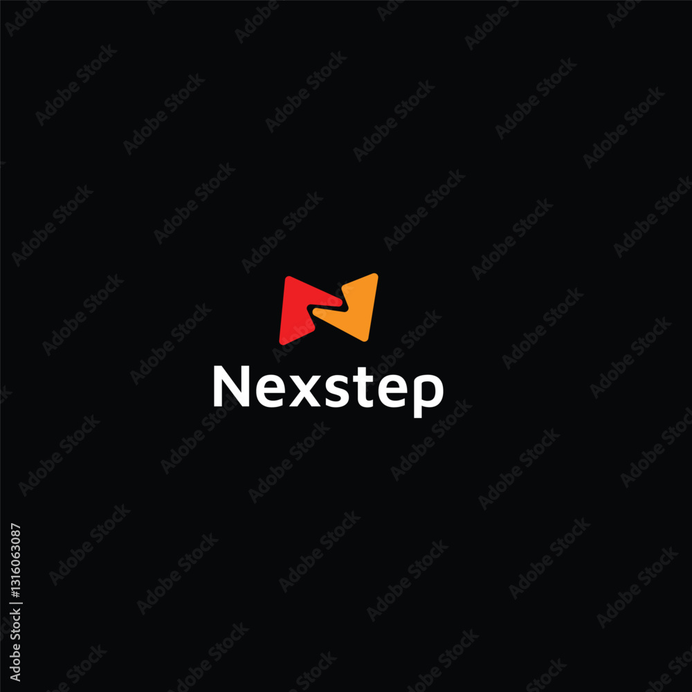 Fototapeta premium N letter modern communication logo