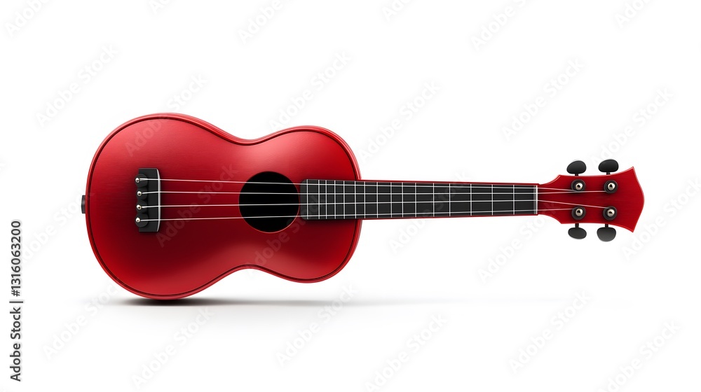 Fototapeta premium Vibrant Red Ukulele: A Musical Instrument