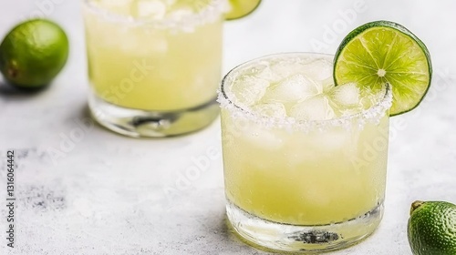 Wallpaper Mural Refreshing Lime Margaritas  Ice Cubes  Salt Rim  Summer Drinks Torontodigital.ca