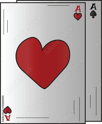 The Illustration of double pair ace of spade and love.