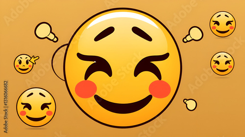 Thoughtful emoji face icon vector illustration design