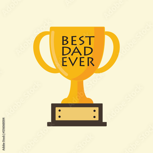 Best dad ever trophy cup vector