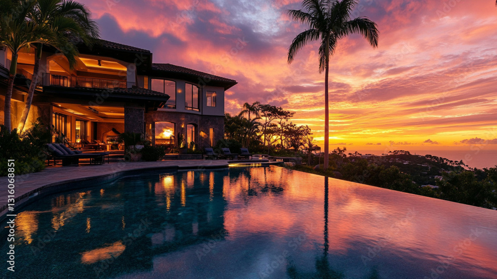 Fototapeta premium sunset over the river