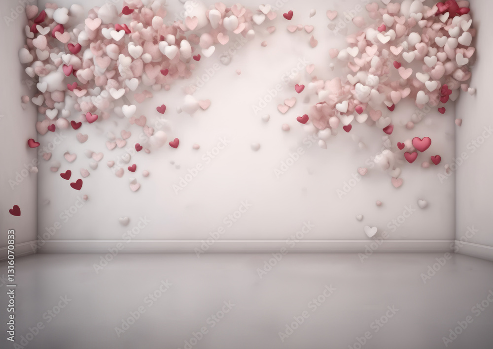 Fototapeta premium red heart on the wall