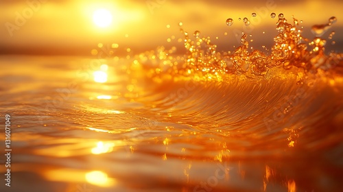 Wallpaper Mural Sunflower oil splashing dynamically with golden reflections Torontodigital.ca