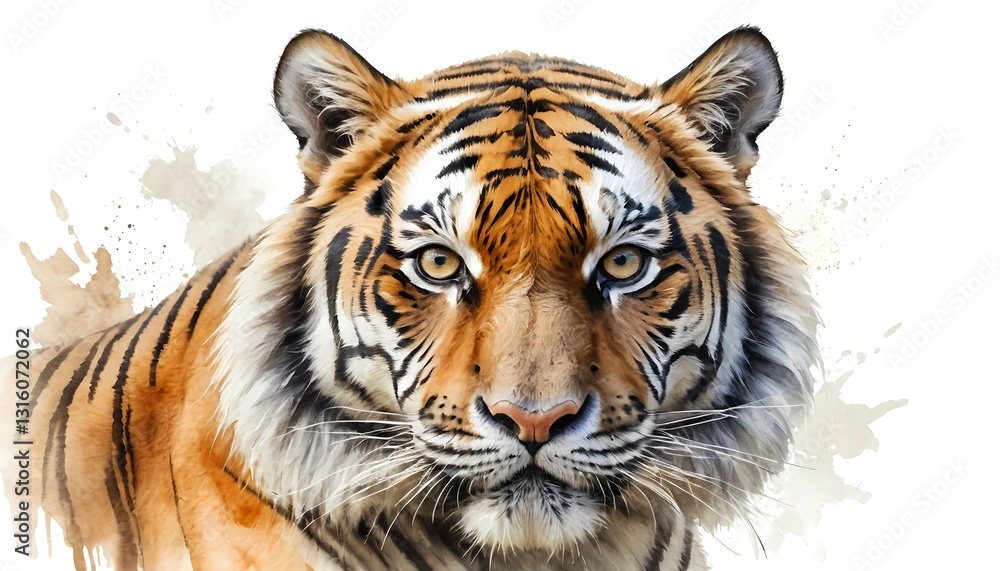 Fototapeta premium Watercolor Tiger Portrait