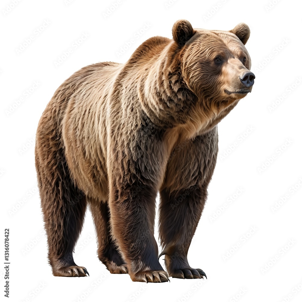 Obraz premium Majestic Brown Bear Isolated on White
