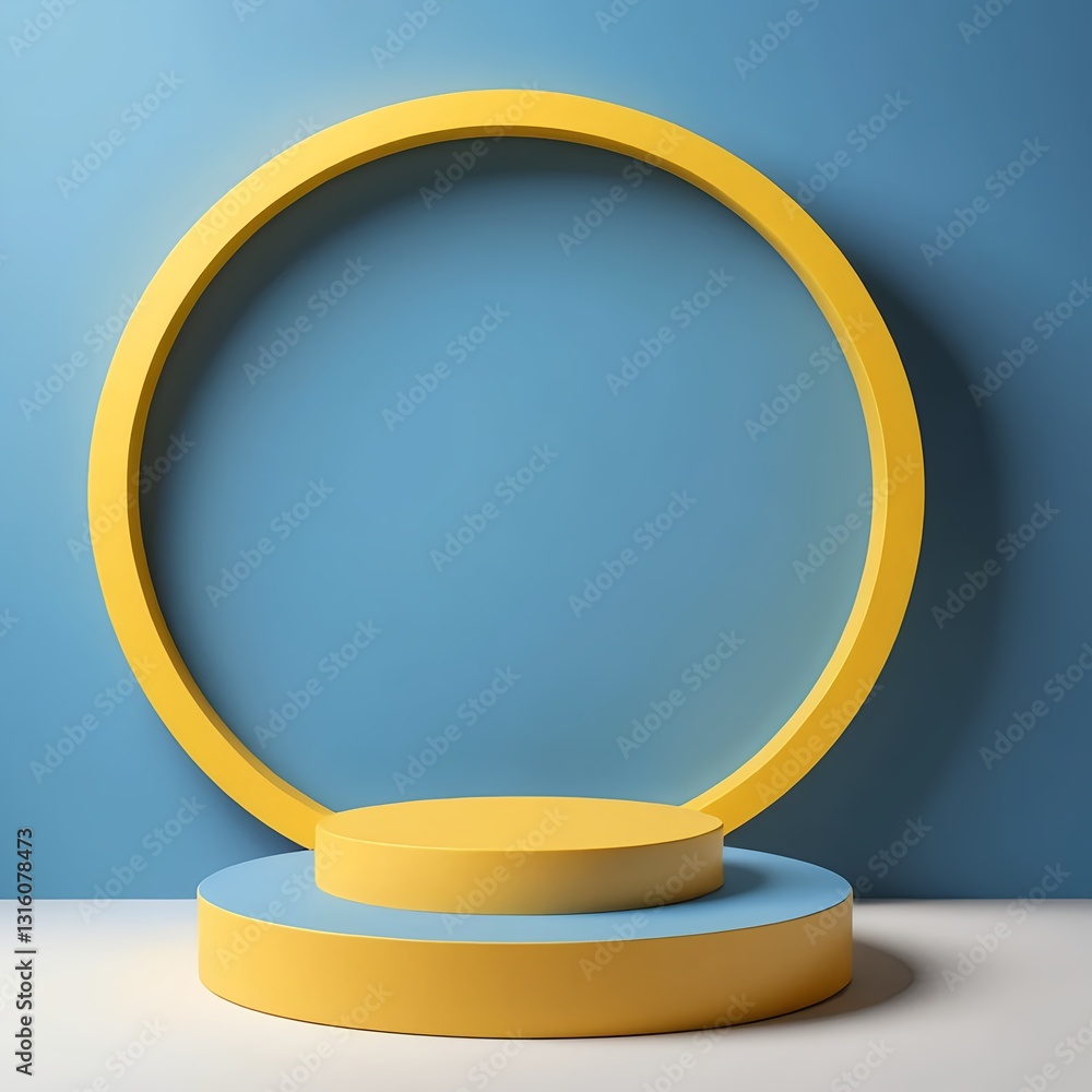 Abstract Yellow and Blue Geometric Platform Abstract Yellow and Blue Geometric Platform