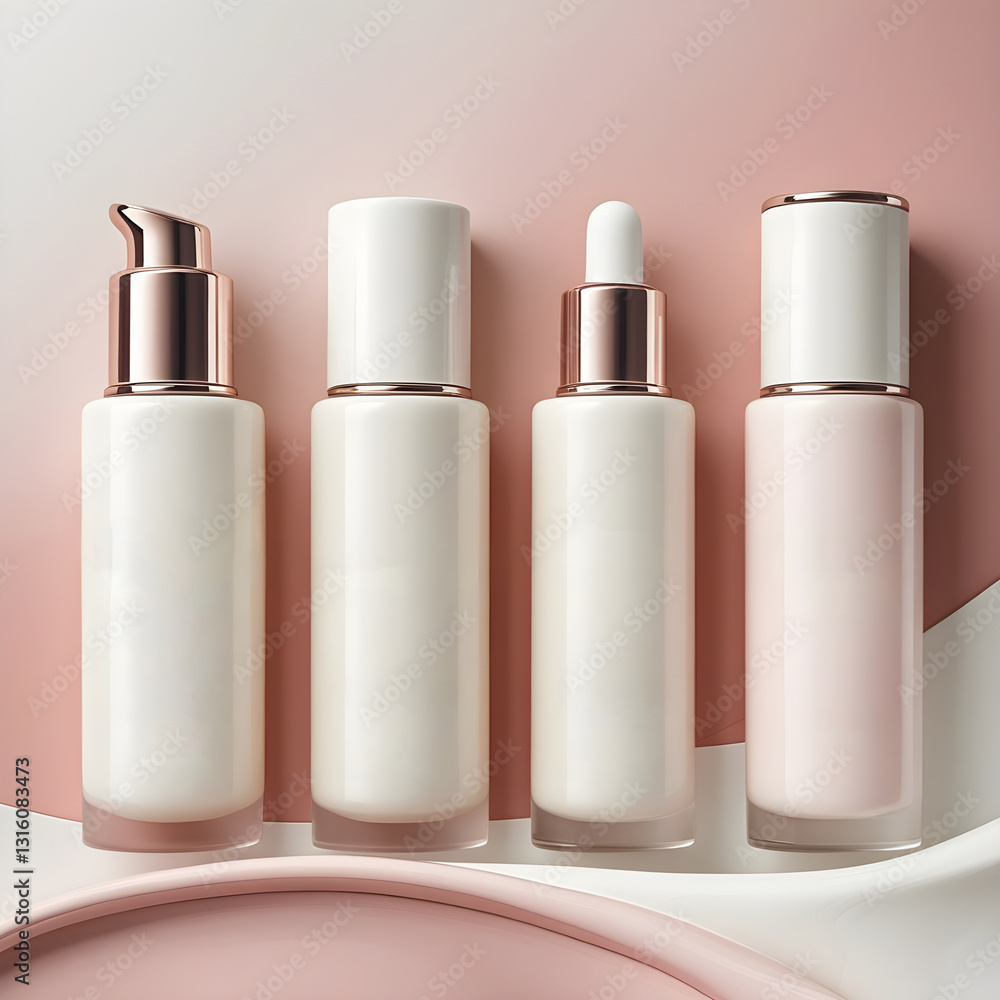 cosmetic bottles isolated on white cosmetic bottles isolated on white