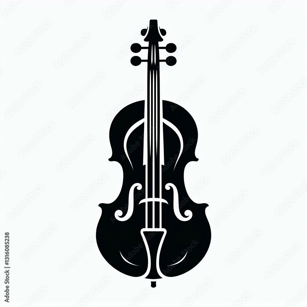 Fototapeta premium Silhouette of a Cello Stringed Instrument