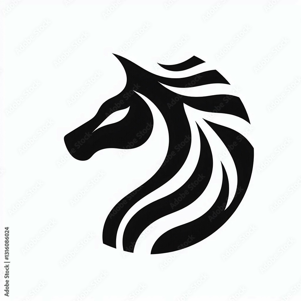 Fototapeta premium Zebra Horse Silhouette Logo Design