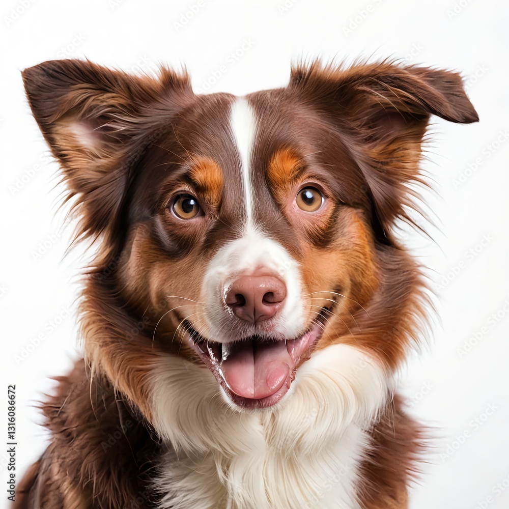 Happy Red Merle Australian Shepherd Dog Portrait Happy Red Merle Australian Shepherd Dog Portrait