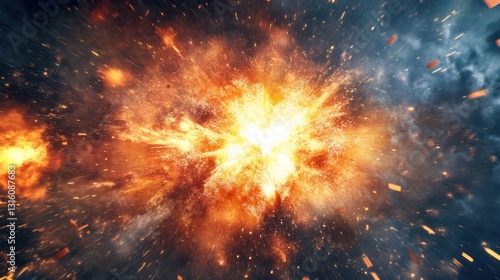 Wallpaper Mural Fiery explosion with sparks and smoke. Torontodigital.ca