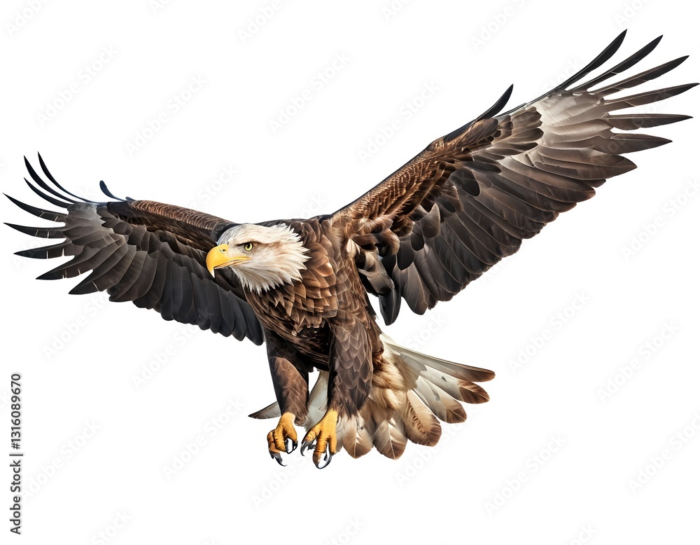 Naklejka premium Majestic Bald Eagle in Flight