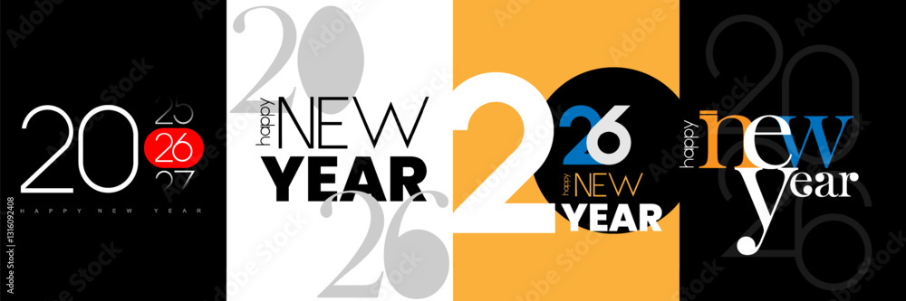2026 New Year greeting card design concept. Happy NewYear Greeting Card Number. design for cover, calendar, banner and template, Vector illustration concepts 2026 New Year greeting card design concept. Happy NewYear Greeting Card Number. design for cover, calendar, banner and template, Vector illustration concepts
