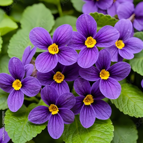Close-up of Vibrant Purple Flowers