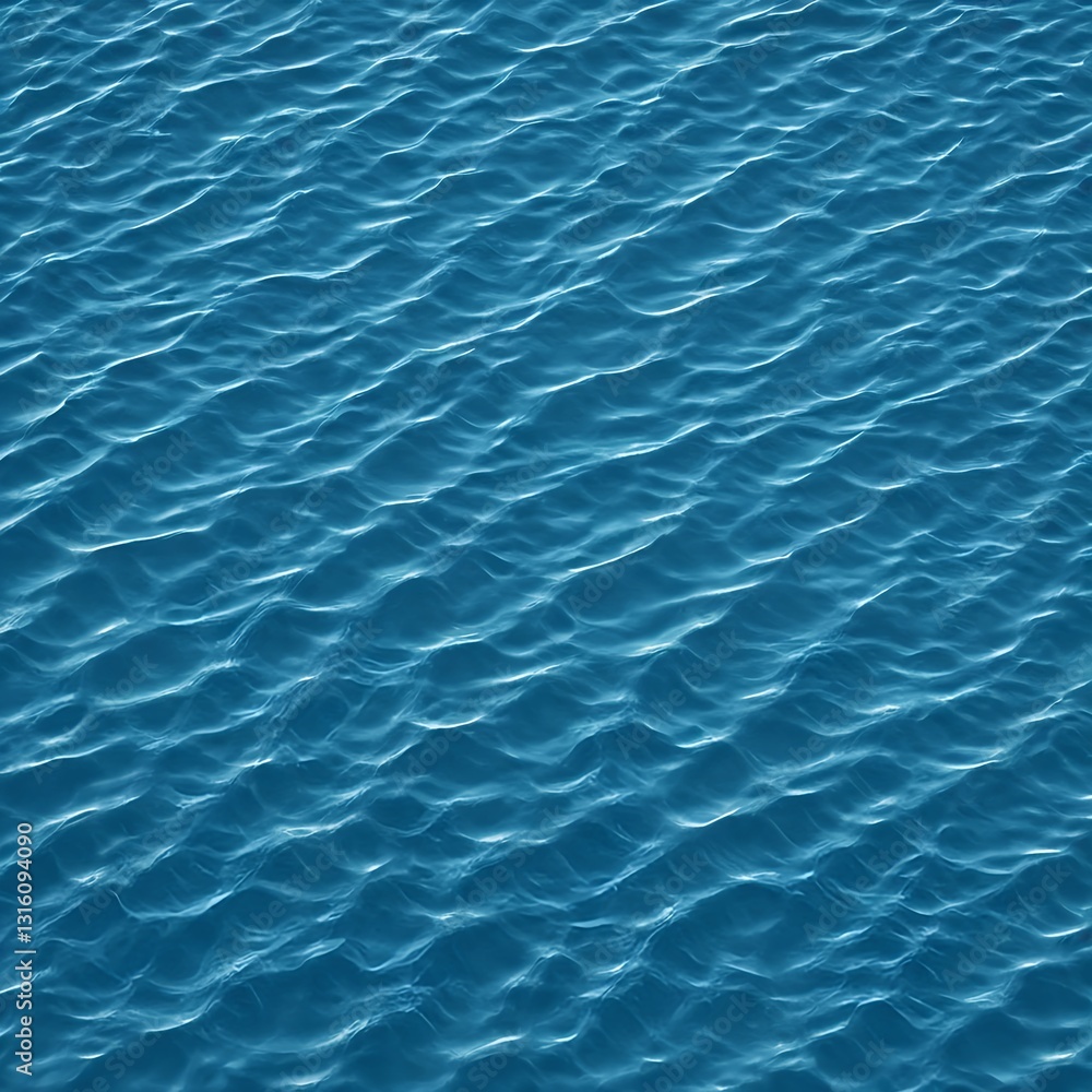 Obraz premium Blue Water Texture, Rippled Ocean Surface