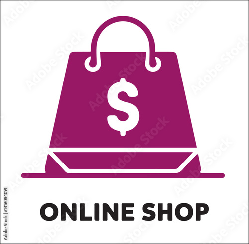 shopping bag icon vector logo
