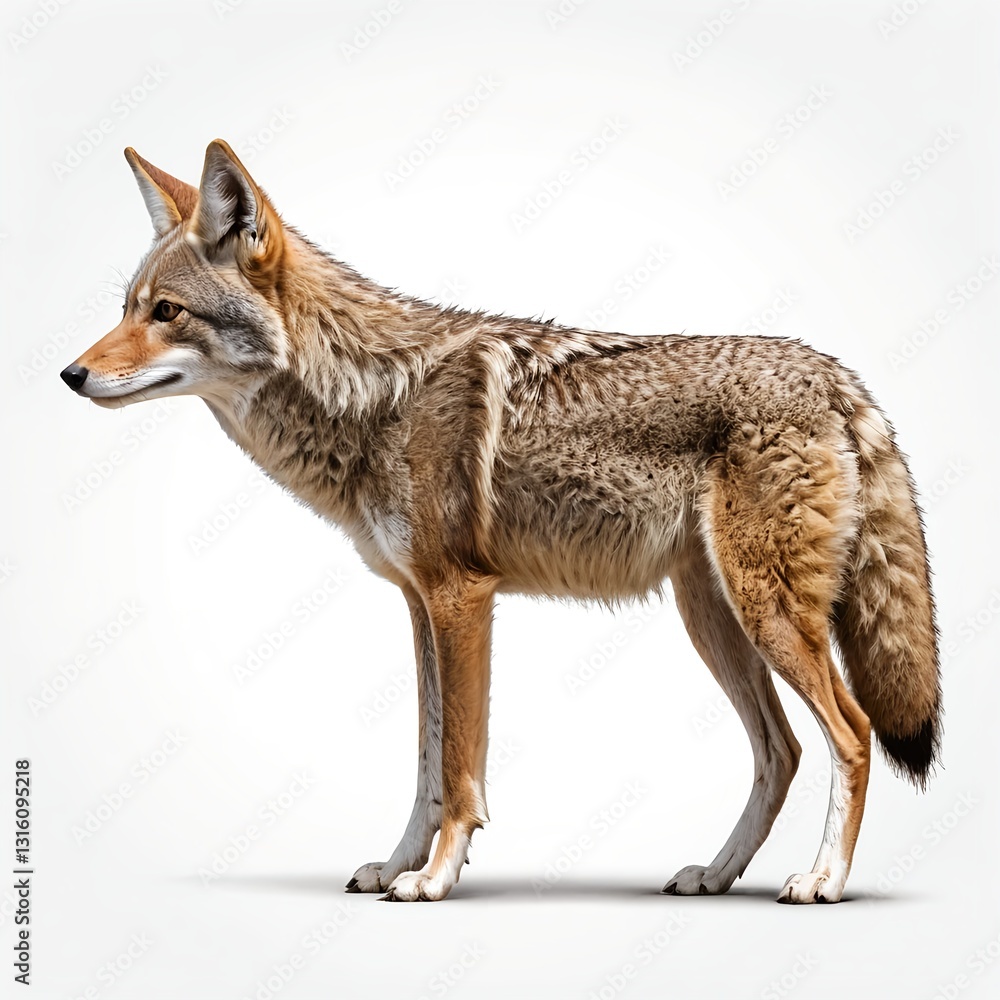 Fototapeta premium Coyote Profile on White Background
