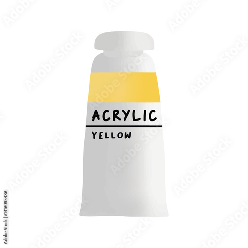 Yellow Acrylic Illustration Icon Single