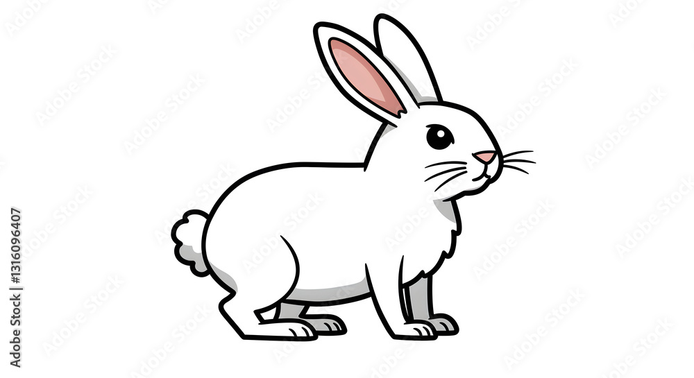 Cartoon White Rabbit Isolated Vector Illustration Cartoon White Rabbit Isolated Vector Illustration
