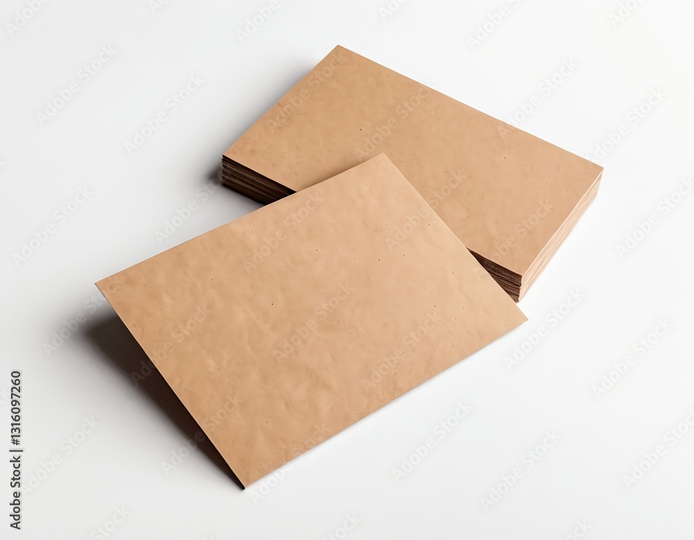 Stack of Blank Kraft Business Cards Mockup Stack of Blank Kraft Business Cards Mockup