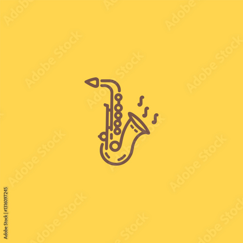 Saxophone Logo – A dynamic saxophone logo symbolizing jazz, creativity, and musical expression.