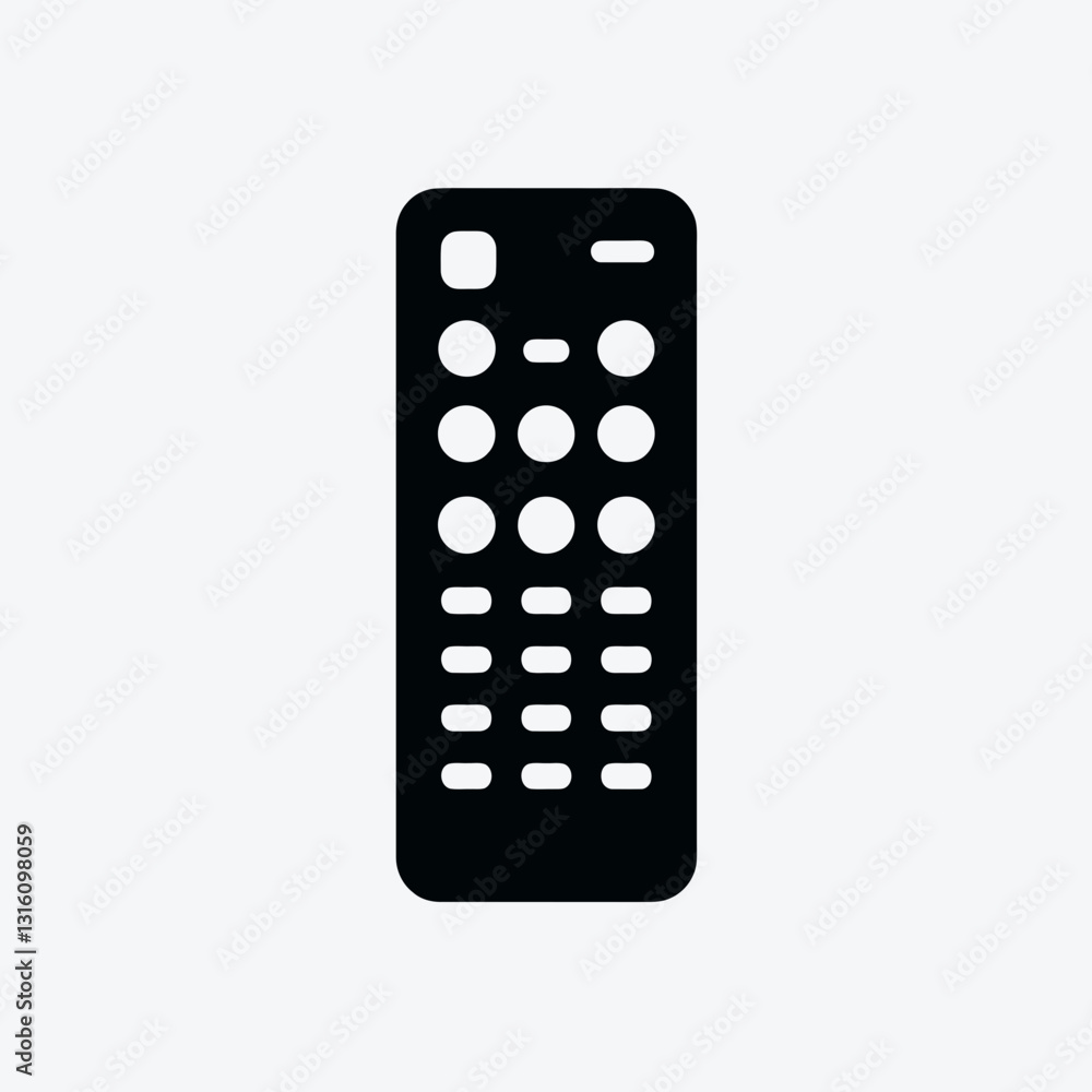very simple flat and minimalist Television Remote silhouette in black on a white background very simple flat and minimalist Television Remote silhouette in black on a white background
