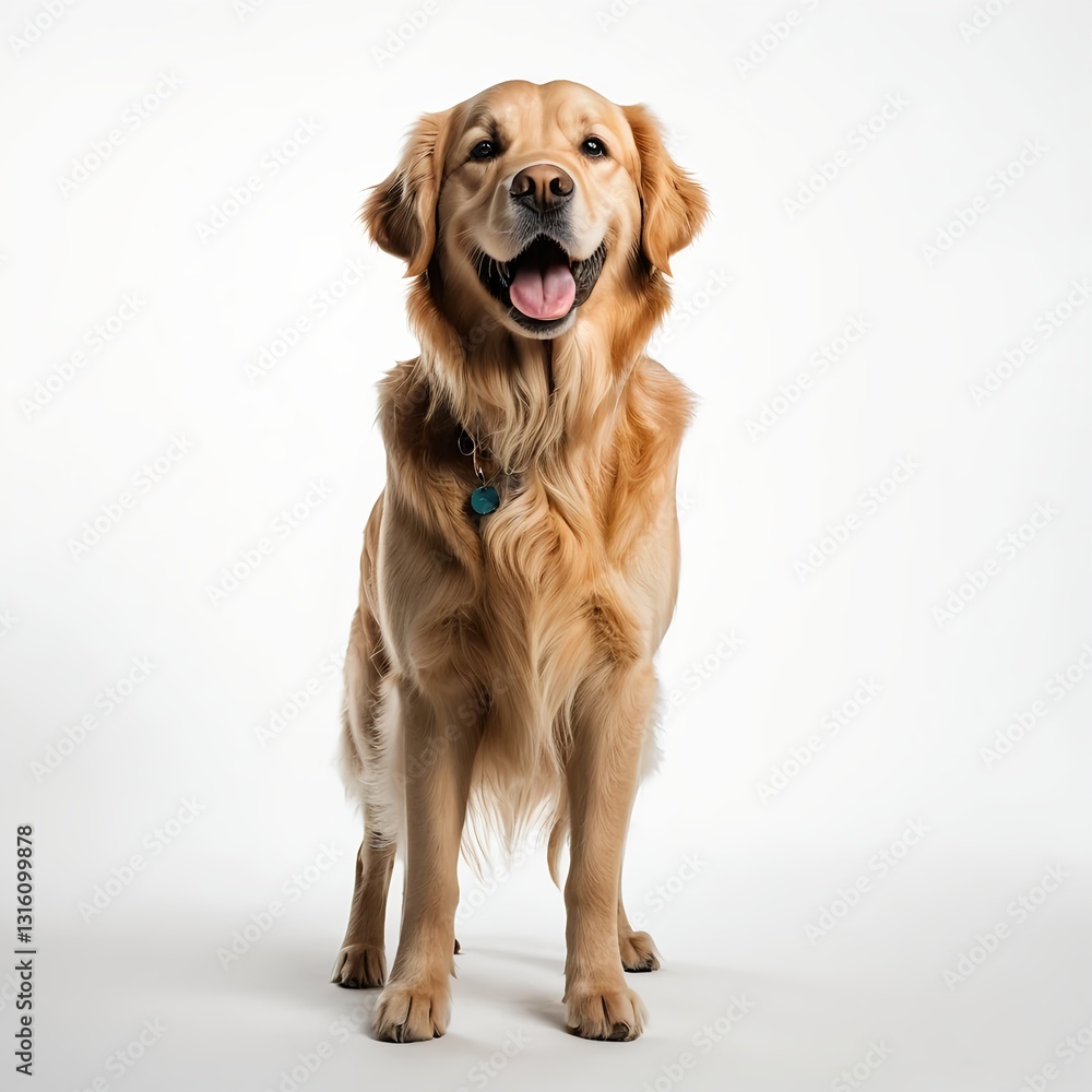 Happy Golden Retriever Dog Portrait